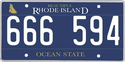 RI license plate 666594