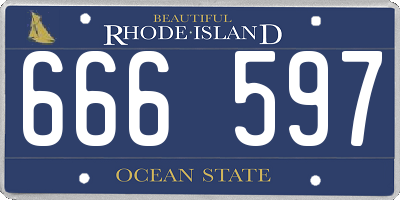 RI license plate 666597