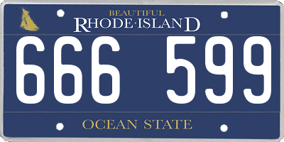 RI license plate 666599