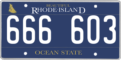 RI license plate 666603