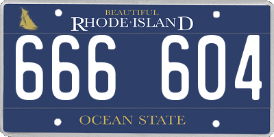 RI license plate 666604