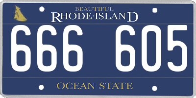 RI license plate 666605