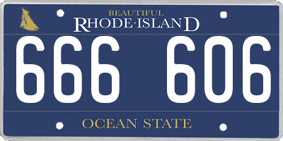 RI license plate 666606