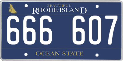 RI license plate 666607