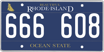 RI license plate 666608