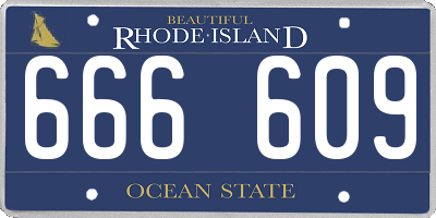 RI license plate 666609