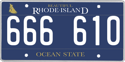 RI license plate 666610