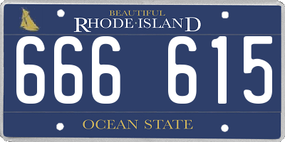 RI license plate 666615