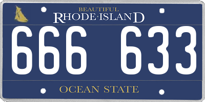 RI license plate 666633