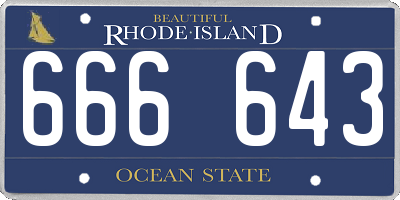 RI license plate 666643