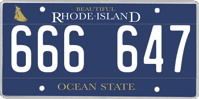 RI license plate 666647