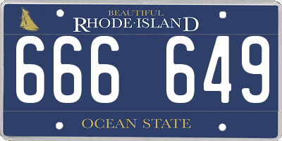 RI license plate 666649