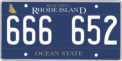 RI license plate 666652