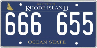 RI license plate 666655