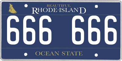 RI license plate 666666