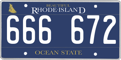 RI license plate 666672