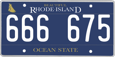 RI license plate 666675