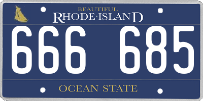 RI license plate 666685