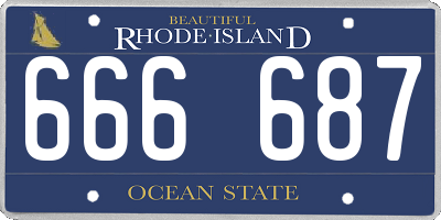 RI license plate 666687