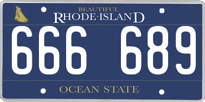 RI license plate 666689