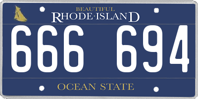 RI license plate 666694