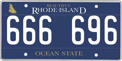 RI license plate 666696