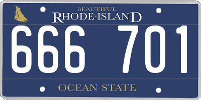 RI license plate 666701