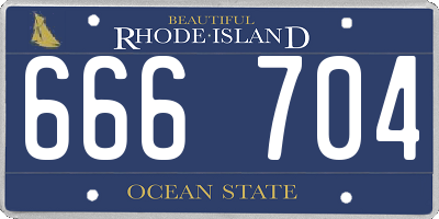 RI license plate 666704