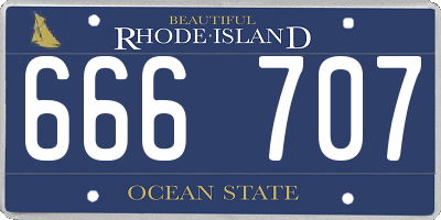 RI license plate 666707