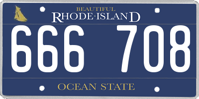 RI license plate 666708