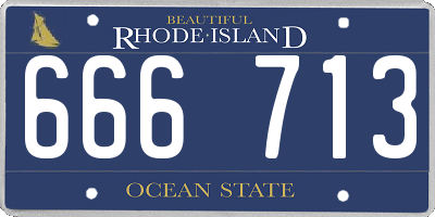 RI license plate 666713