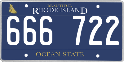 RI license plate 666722