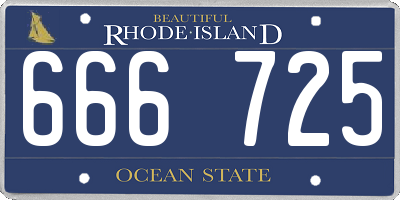 RI license plate 666725