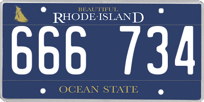 RI license plate 666734