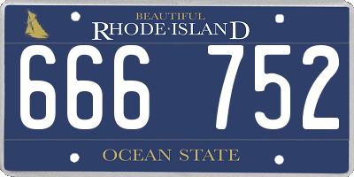 RI license plate 666752