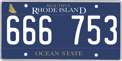 RI license plate 666753