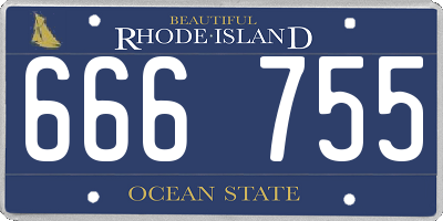 RI license plate 666755