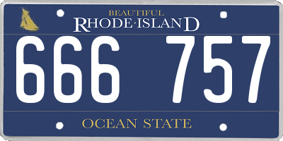 RI license plate 666757
