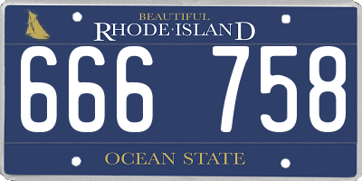 RI license plate 666758