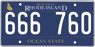 RI license plate 666760
