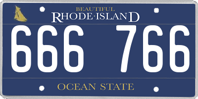 RI license plate 666766