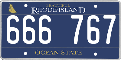 RI license plate 666767