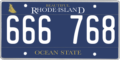 RI license plate 666768