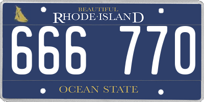 RI license plate 666770
