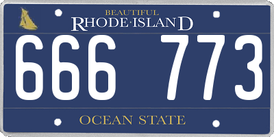 RI license plate 666773