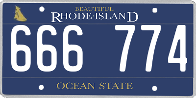 RI license plate 666774