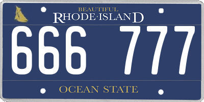 RI license plate 666777