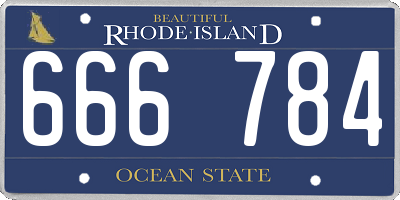 RI license plate 666784