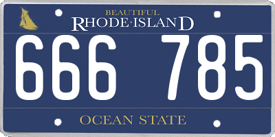RI license plate 666785