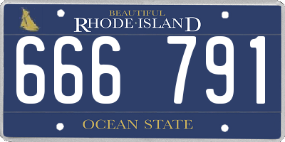 RI license plate 666791